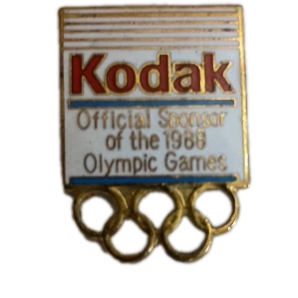 Vtg 1988 Olympics Seoul South Korea Kodak Sponsor Hat Lapel Pin Pinback Tie Tac